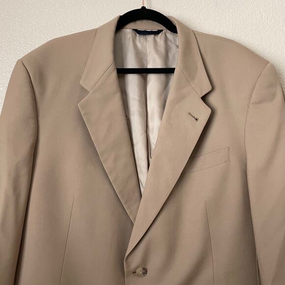 Burberry London Blazer Mens 46L Tan Wool 2 Button Sports Coat Jacket Preppy - Picture 4 of 13